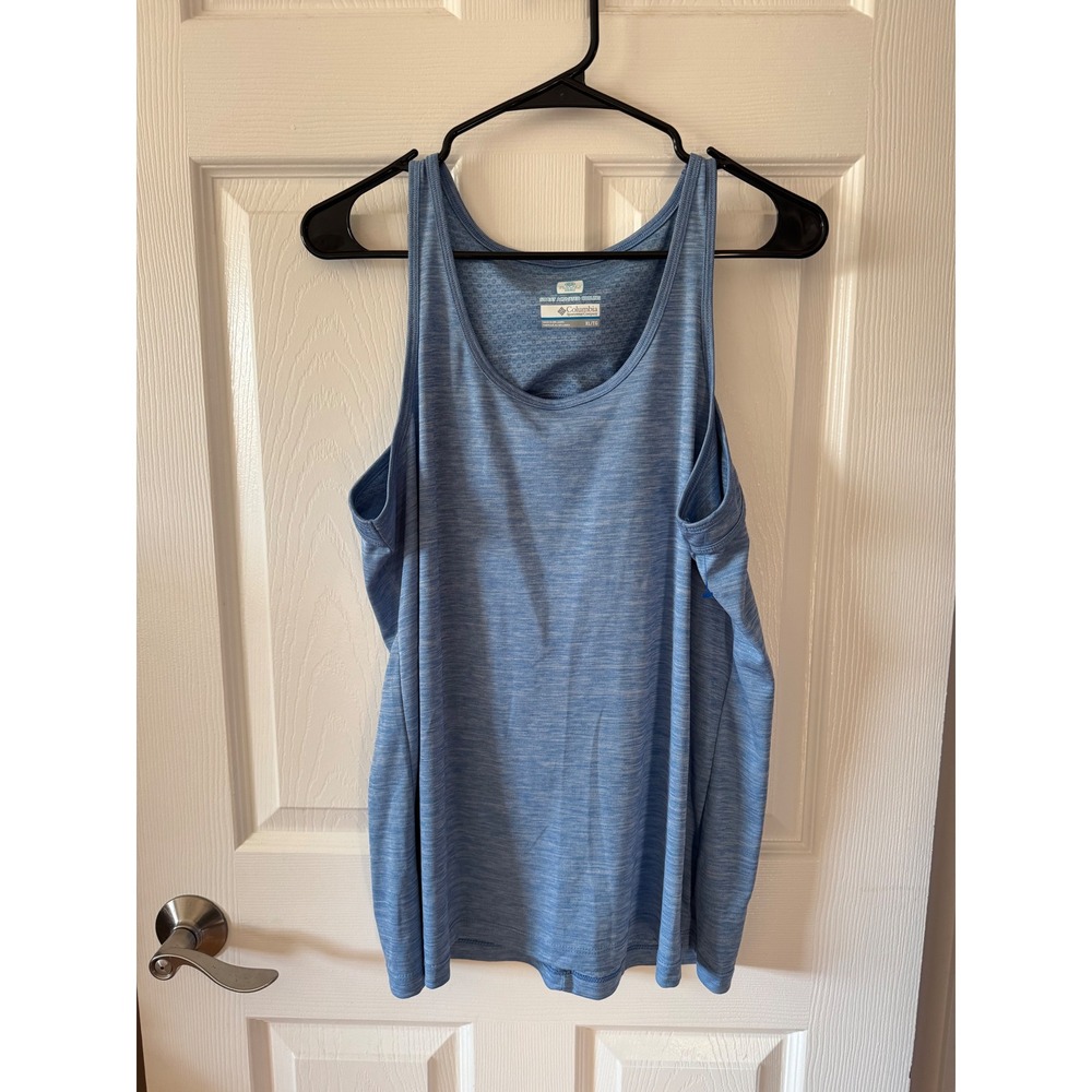 Columbia Omni Freeze Zero Tank Top Women‎ Blue Athletic Cutout Back Size XL